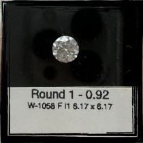 0.92 Carat F-I1 Round Natural Diamond 0.92 Carat F-I1 Round Natural Diamond