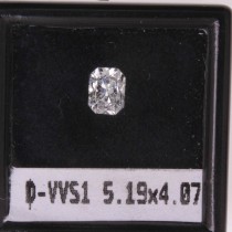 0.51 Carat D-VVS1 Radiant Cut Natural Diamond Certified By GIA 0.51 Carat D-VVS1 Radiant Cut Natural Diamond Certified By GIA