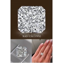 5.54 Carat I-VVS2 Radiant Cut Natural Diamond