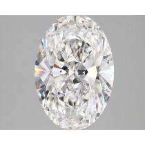 Lab Created 3.30 Carat D-VVS2 Oval Diamond