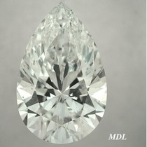 3.41 Carat H-SI1 Pear Shaped Natural Diamond