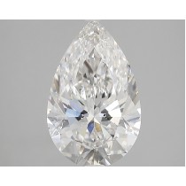 Lab Created 3.71 Carat G-SI1 Pear Shaped Diamond Certified By gia