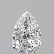 0.60 Carat D-VVS2 Pear Shaped Natural Diamond