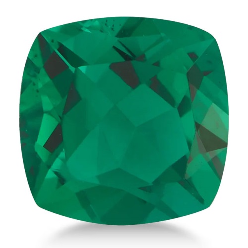 Cushion Shape Lab Created Emerald Gemstone 10.5mm (5.10ct)