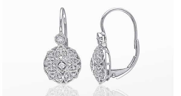Diamond Leverback Earrings