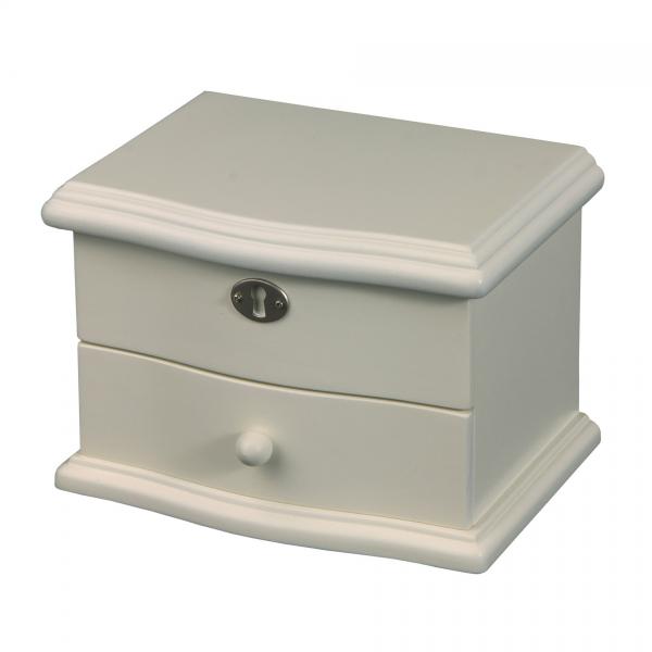 Girl's & Women's Wooden Jewelry Box Musical Ballerina in Ivory Finish