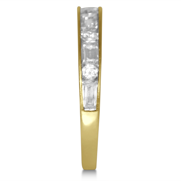 Diamond Round & Baguette Wedding Band in 14k Yellow Gold (0.50ct)