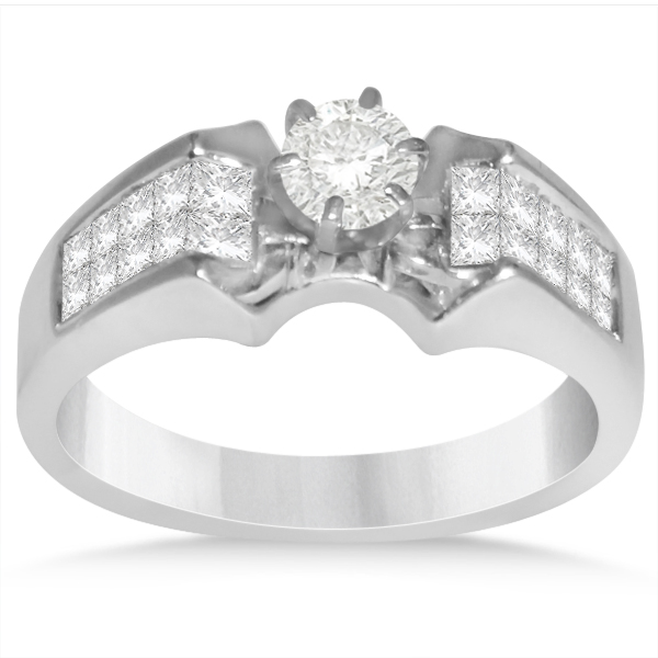 Diamond Invisible Set Bridal Set in 14k White Gold (1.00ct)