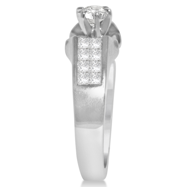 Diamond Invisible Set Bridal Set in 14k White Gold (1.00ct)