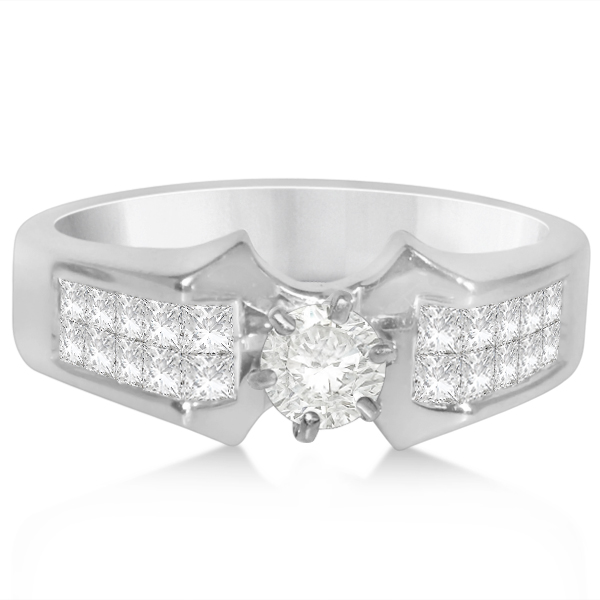 Diamond Invisible Set Bridal Set in 14k White Gold (1.00ct)