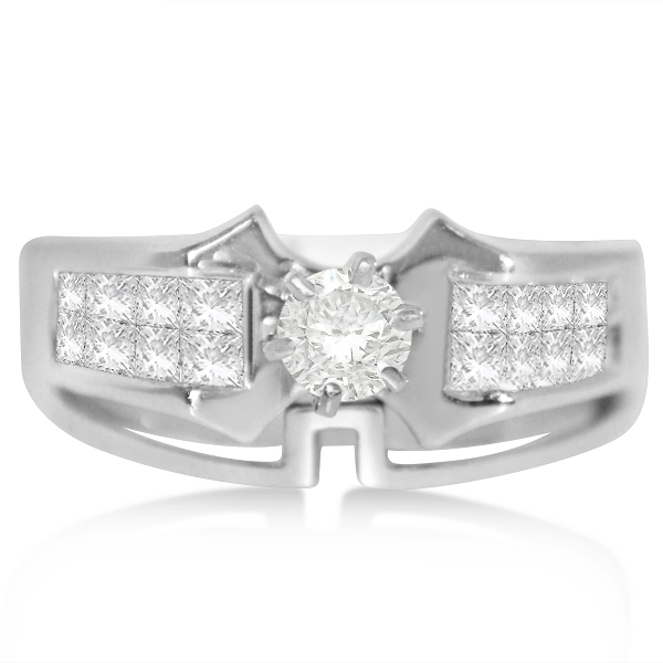 Diamond Invisible Set Bridal Set in 14k White Gold (1.00ct)