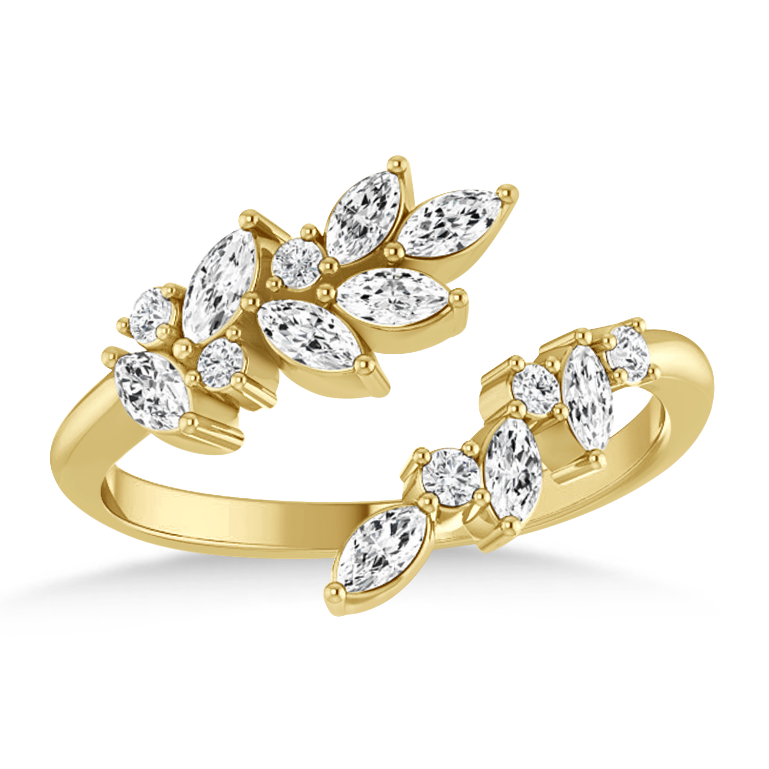 Diamond Bypass Ring/Wedding Band 14k Yellow Gold (0.85ct)