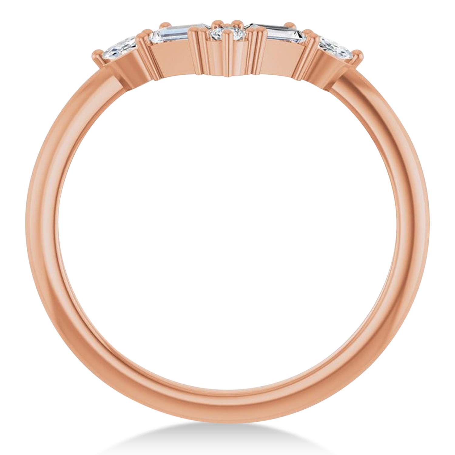 Natural Diamond V Bar Multi-Stone Ring 14K Rose Gold (0.25ct)