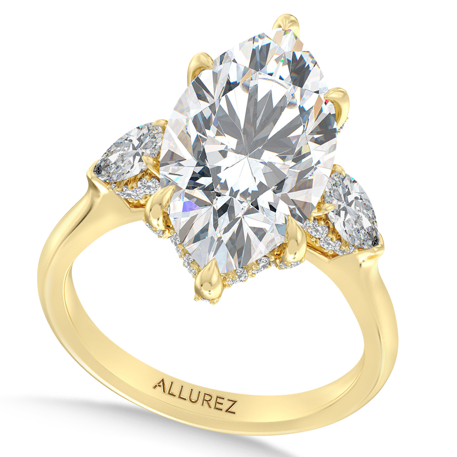 Marquise Lab Diamond Engagement Ring 14K Yellow Gold (6.00ct)