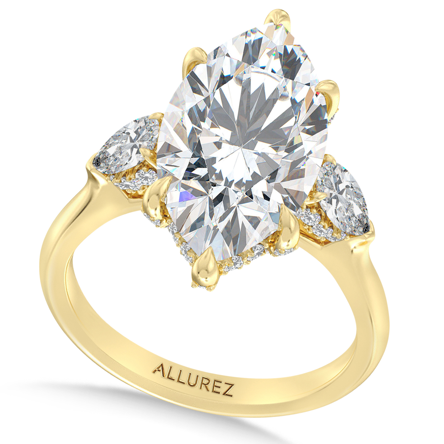 Marquise Lab Diamond Engagement Ring 14K Yellow Gold (7.00ct)