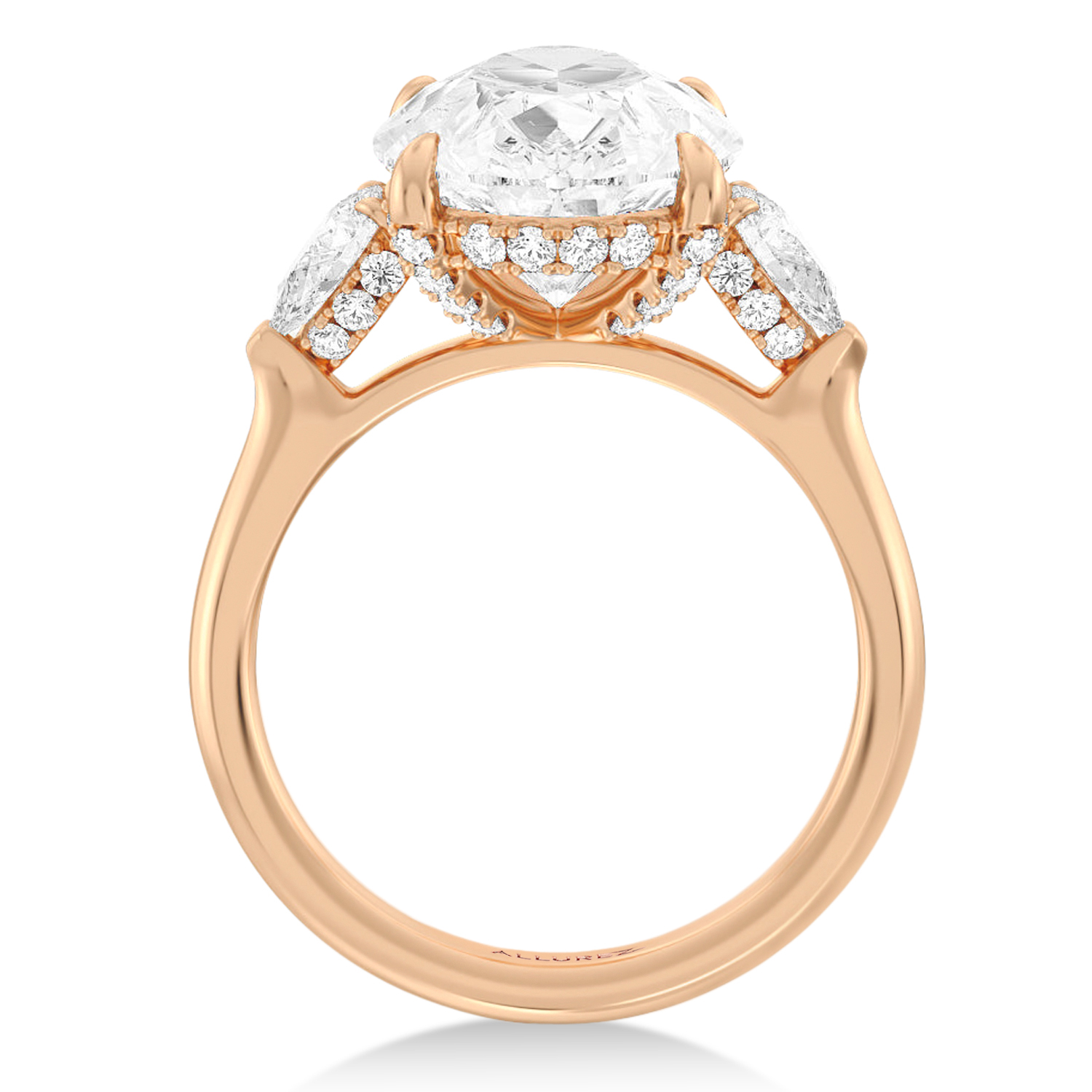 Pear Lab Diamond Engagement Ring 14K Rose Gold (5.00ct)