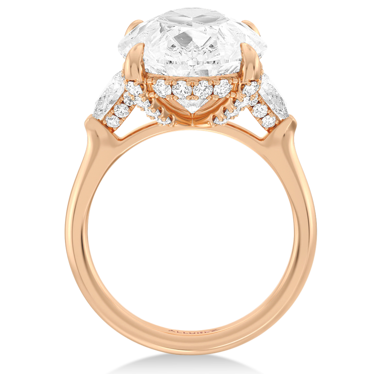 Pear Lab Diamond Engagement Ring 14K Rose Gold (8.00ct)