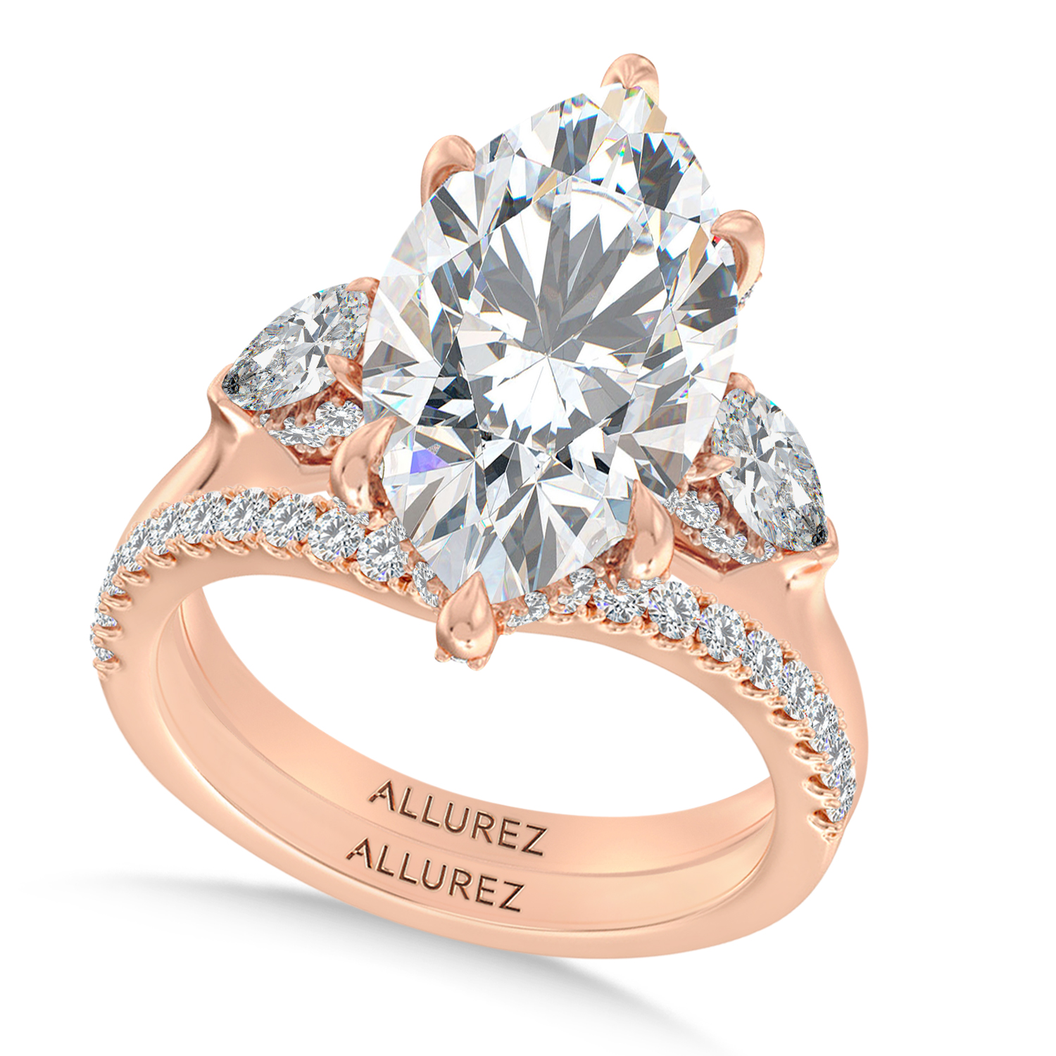 Marquise Lab Diamond Bridal Set 14K Rose Gold (5.33ct)