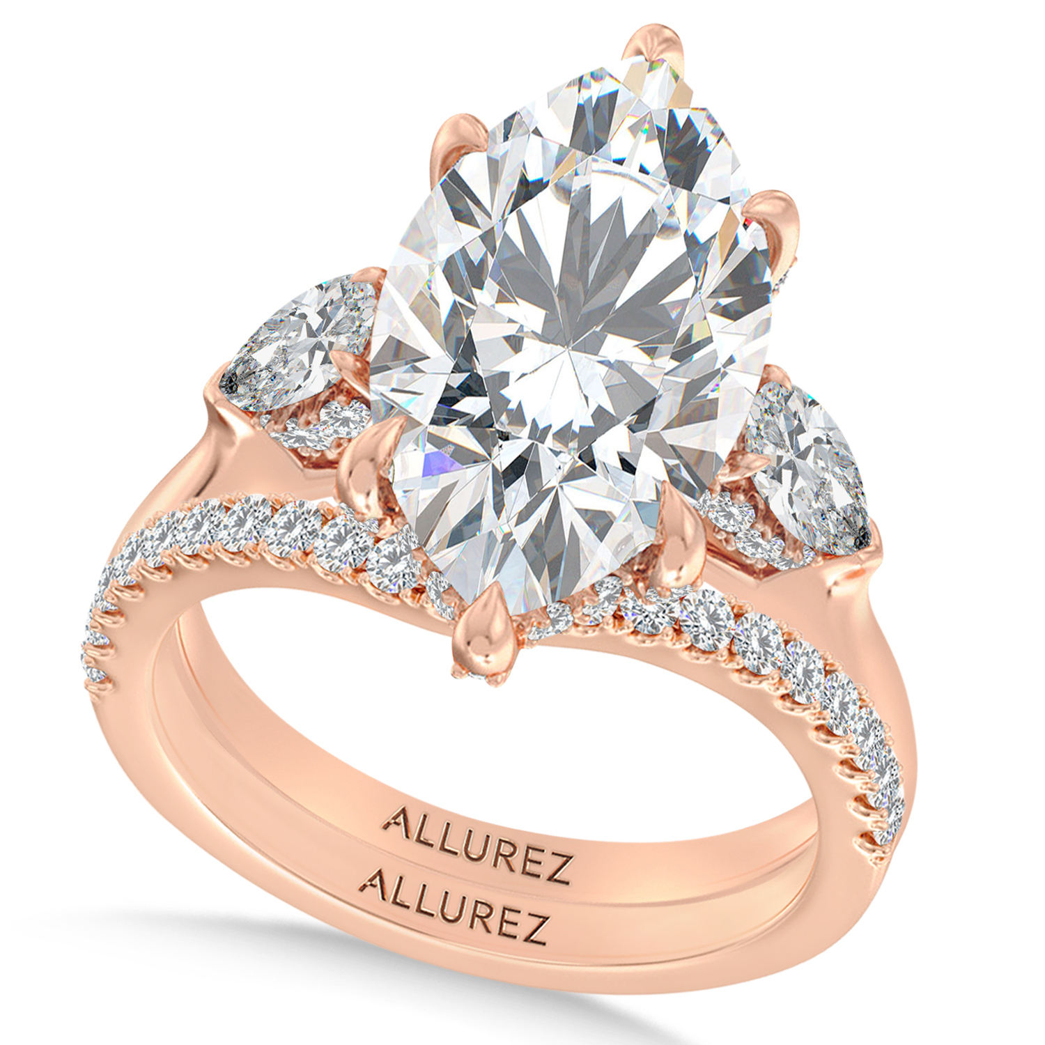 Marquise Lab Diamond Bridal Set 14K Rose Gold (7.33ct)