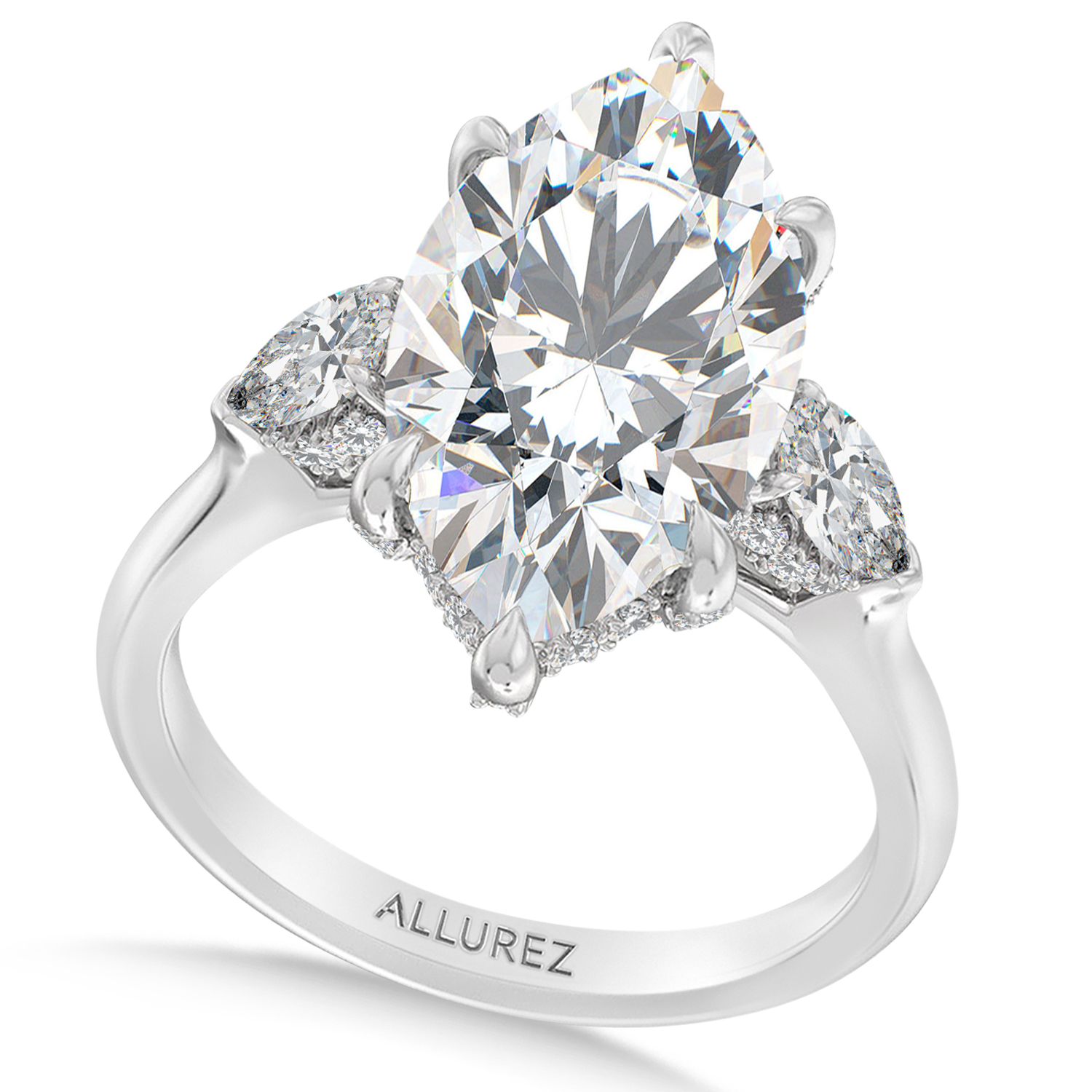 Marquise Lab Diamond Bridal Set Platinum (7.33ct)