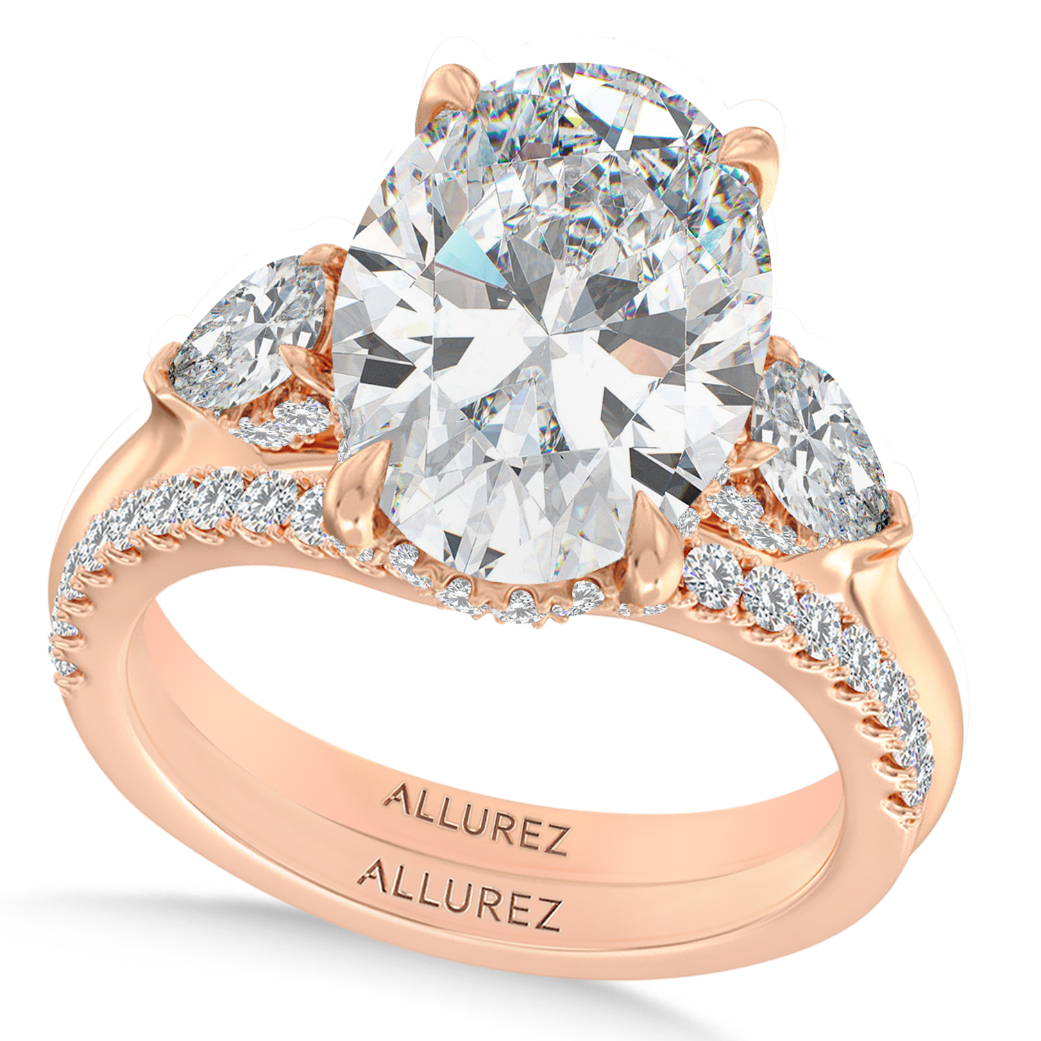 Oval Lab Diamond Bridal Set 14K Rose Gold (6.33ct)