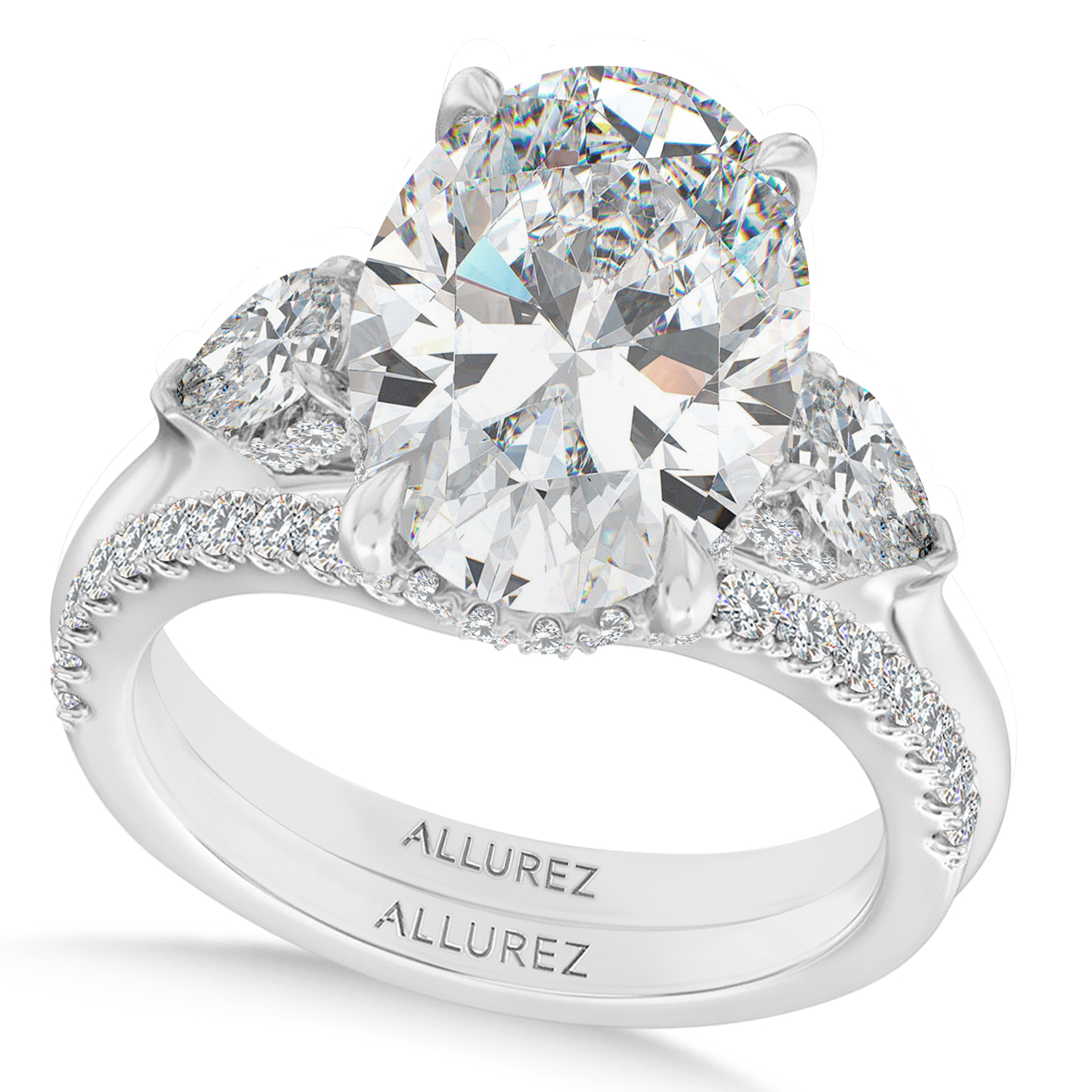 Oval Lab Diamond Bridal Set Platinum (6.33ct)