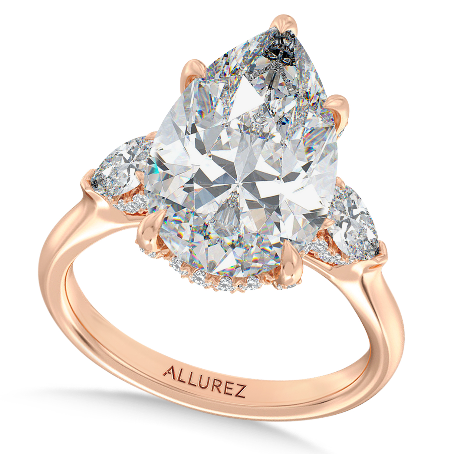 Pear Lab Diamond Bridal Set 14K Rose Gold (5.33ct)