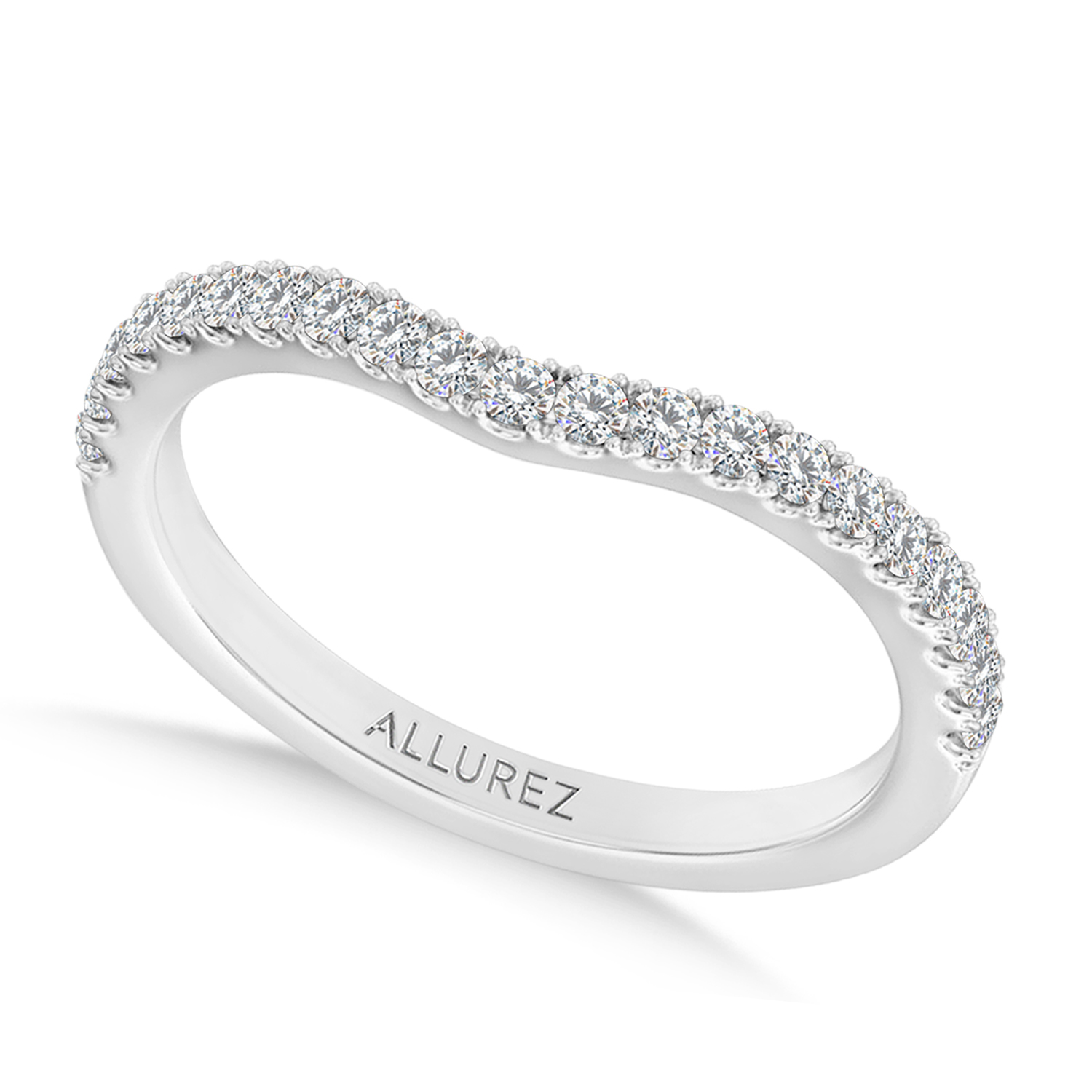 Round Lab Diamond Wedding Ring Band 14K White Gold (0.33ct)