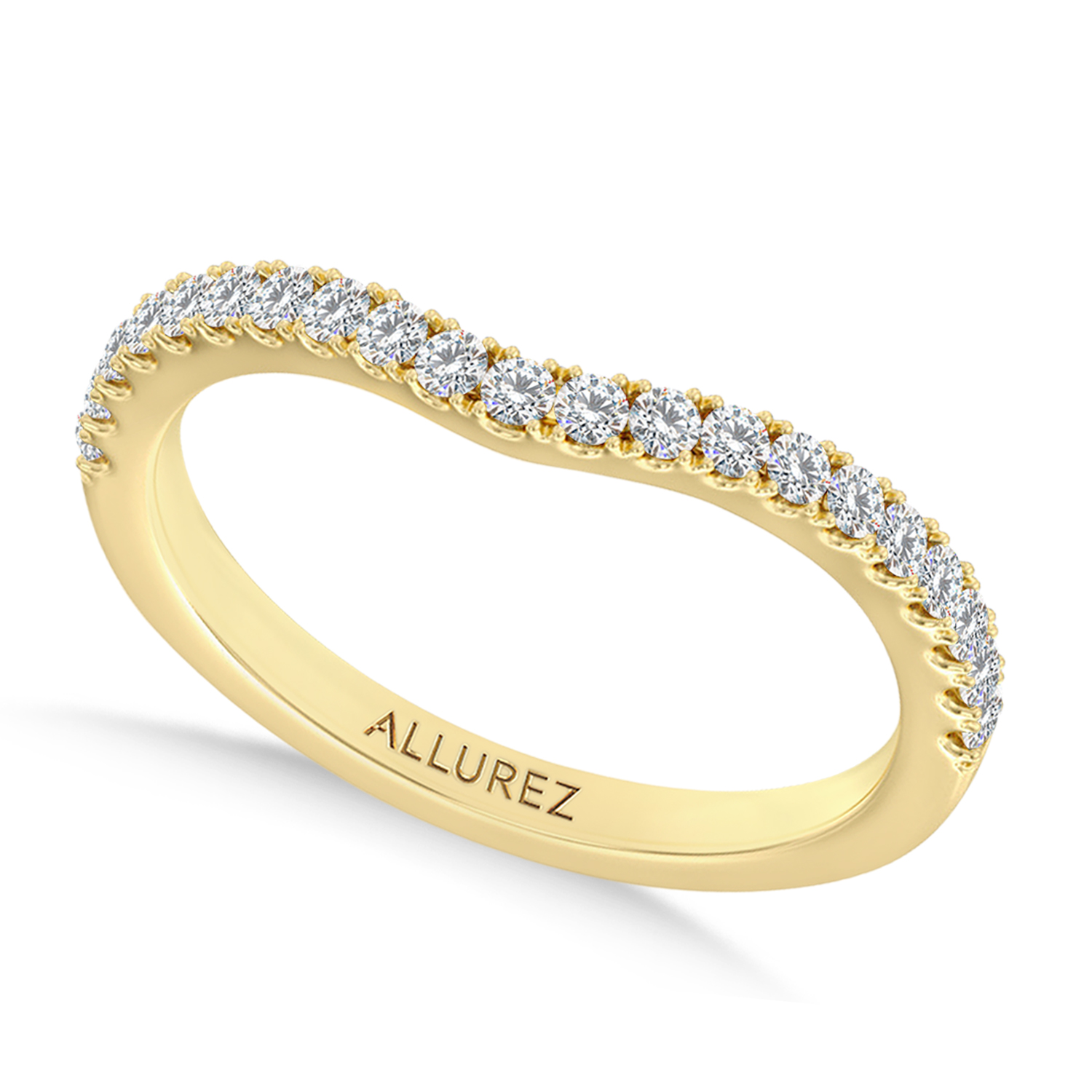 Round Lab Diamond Wedding Ring Band 14K Yellow Gold (0.33ct)