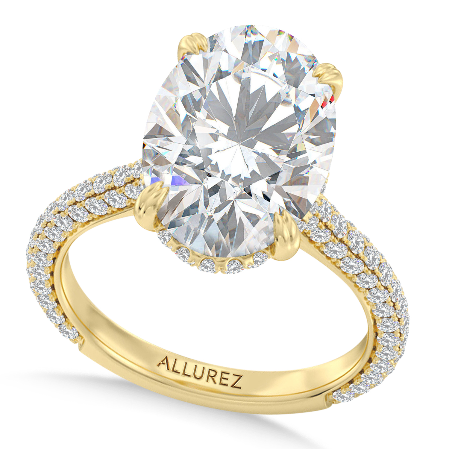 Oval Lab Diamond Engagement Ring 14K Yellow Gold (2.90ct)