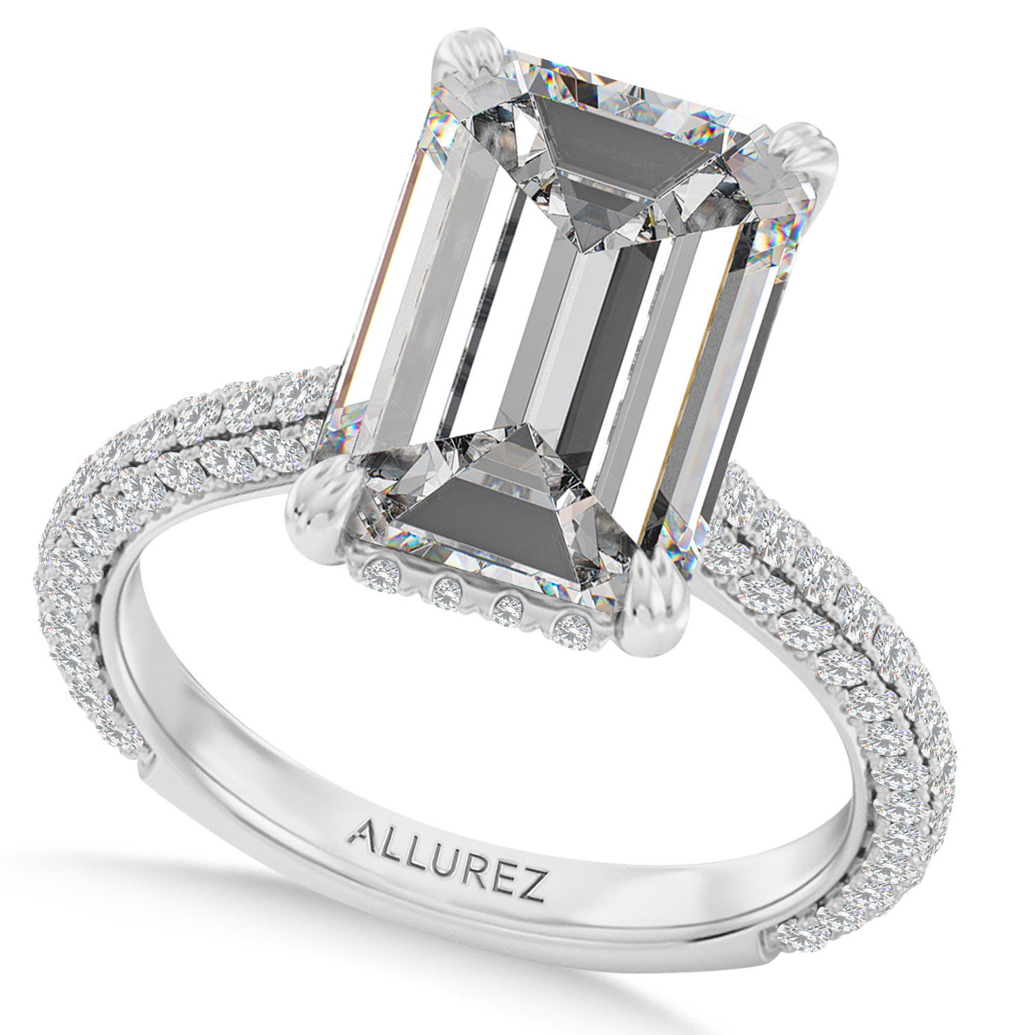 Emerald Lab Diamond Bridal Set Platinum (5.77ct)