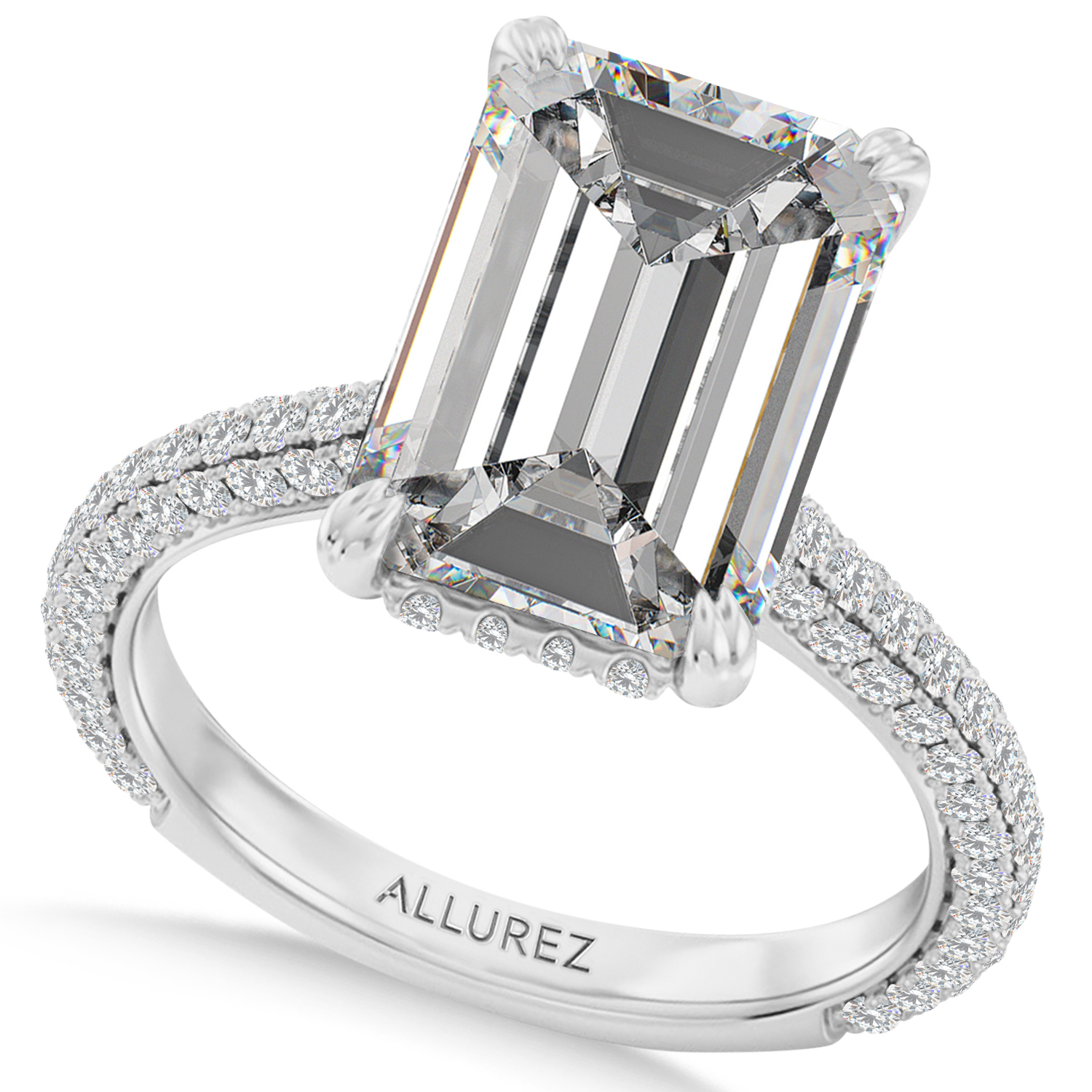 Emerald Lab Diamond Bridal Set Platinum (9.77ct)