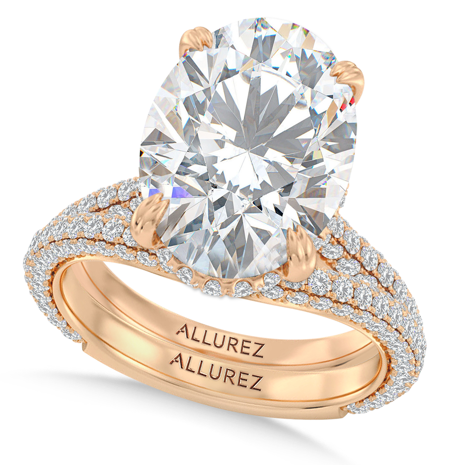 Oval Lab Diamond Bridal Set 14K Rose Gold (5.77ct)
