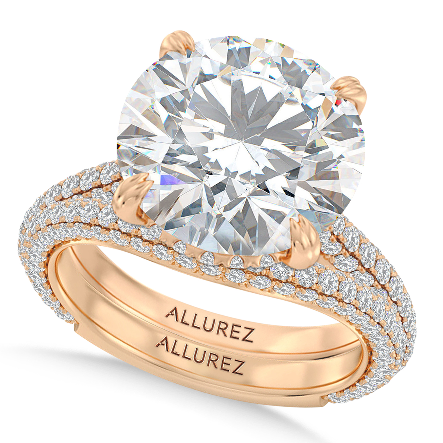 Round Lab Diamond Bridal Set 14K Rose Gold (4.77ct)