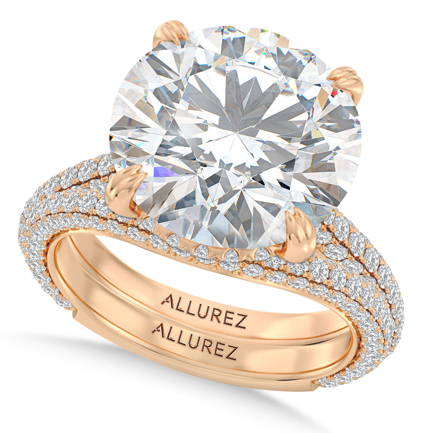 Round Lab Diamond Bridal Set 14K Rose Gold (5.77ct)