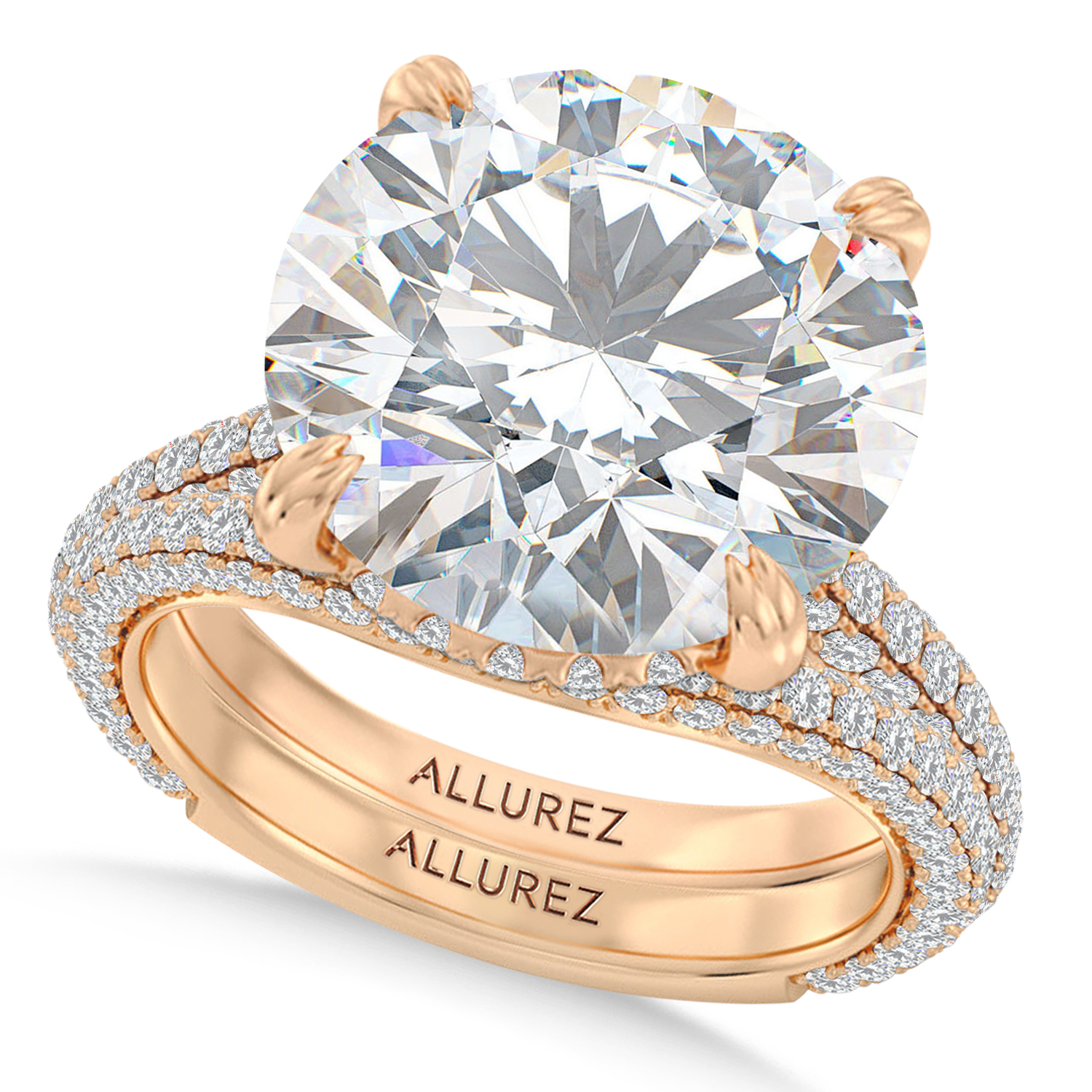 Round Lab Diamond Bridal Set 14K Rose Gold (7.77ct)