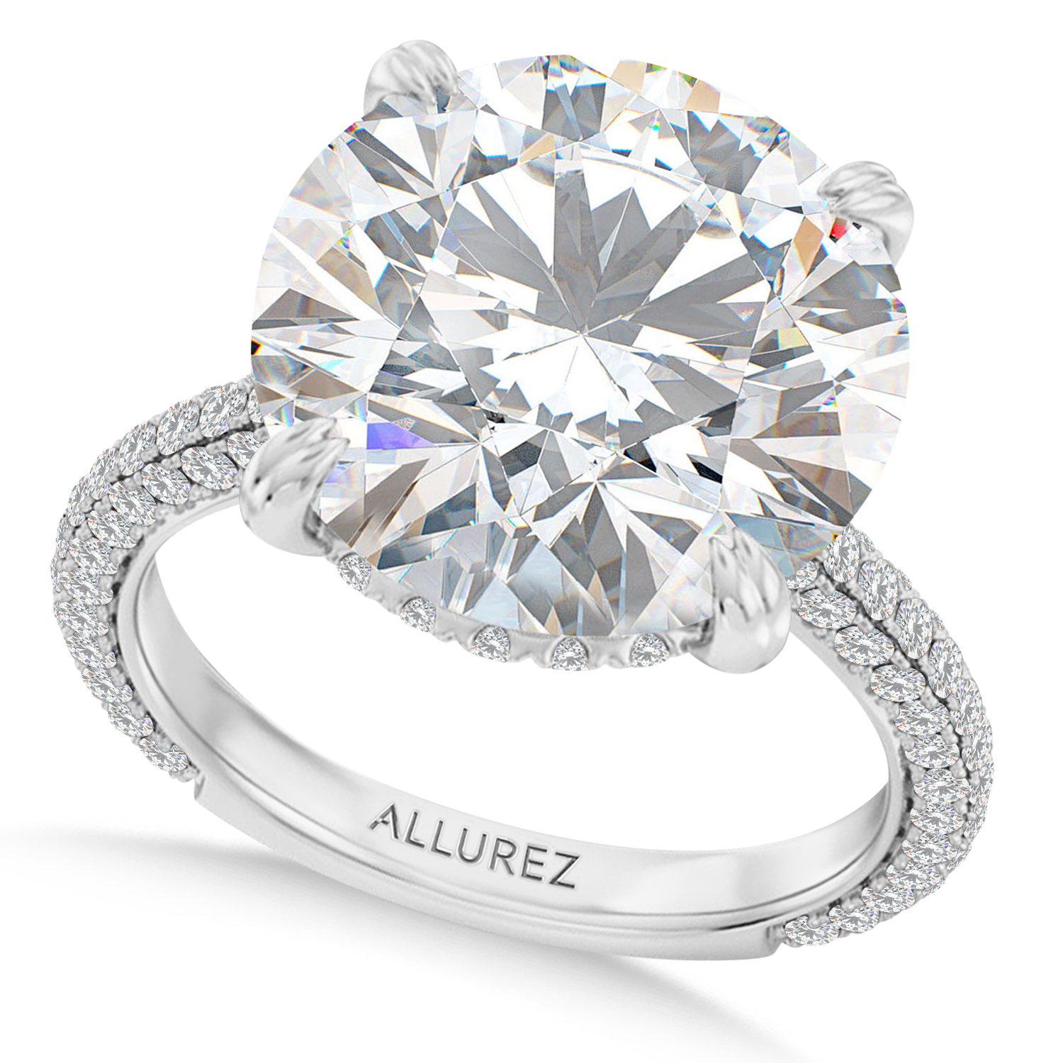 Round Lab Diamond Bridal Set Platinum (7.77ct)