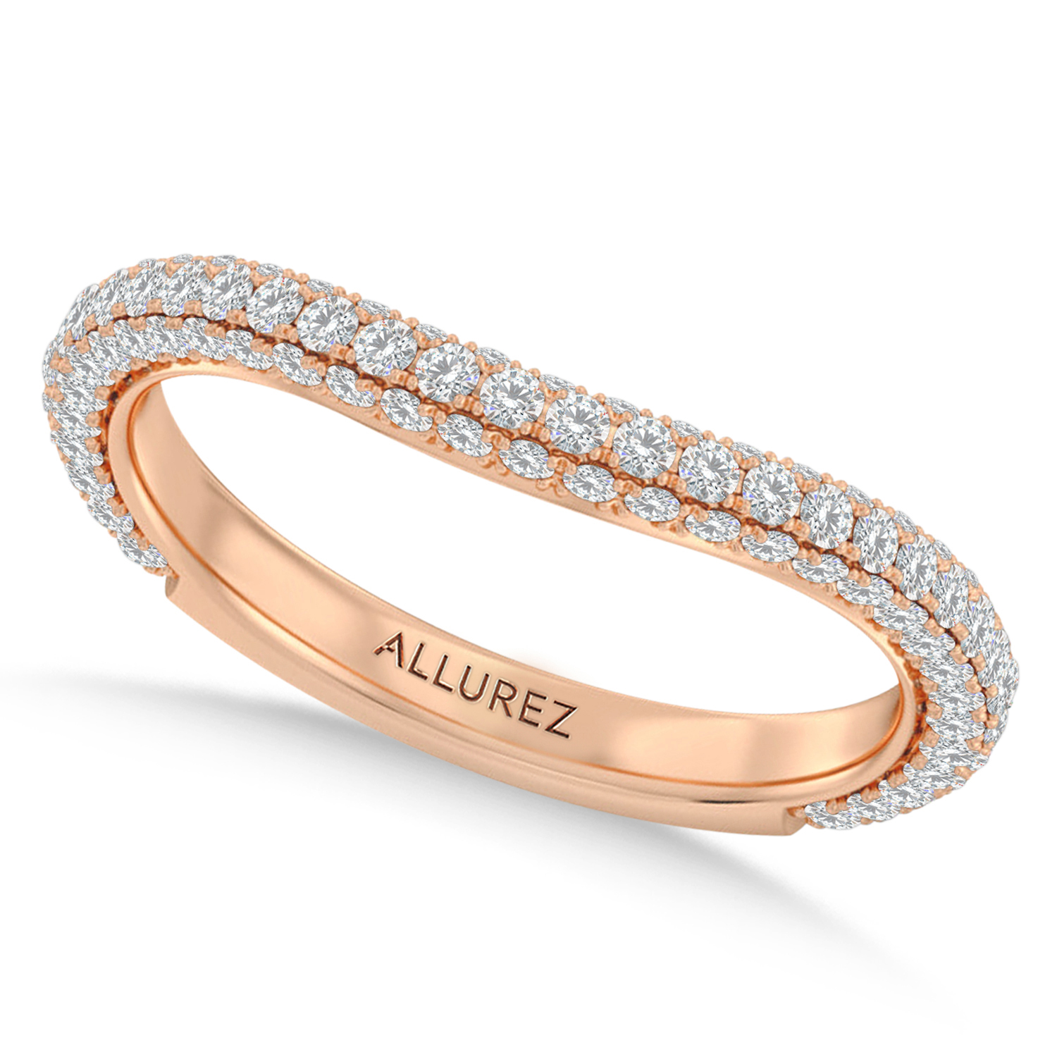 Round Lab Diamond Wedding Ring Band 14K Rose Gold (0.87ct)