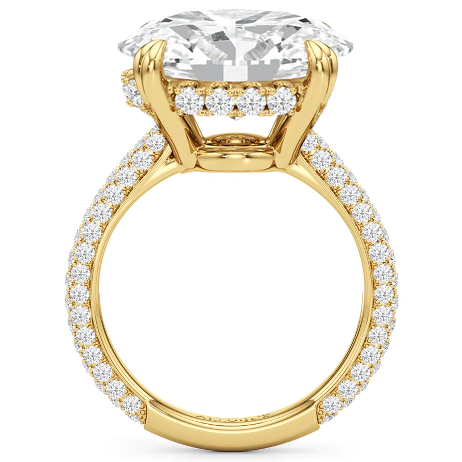 East-West Oval Lab Diamond Bridal Set 14K Yellow Gold (9.77ct)