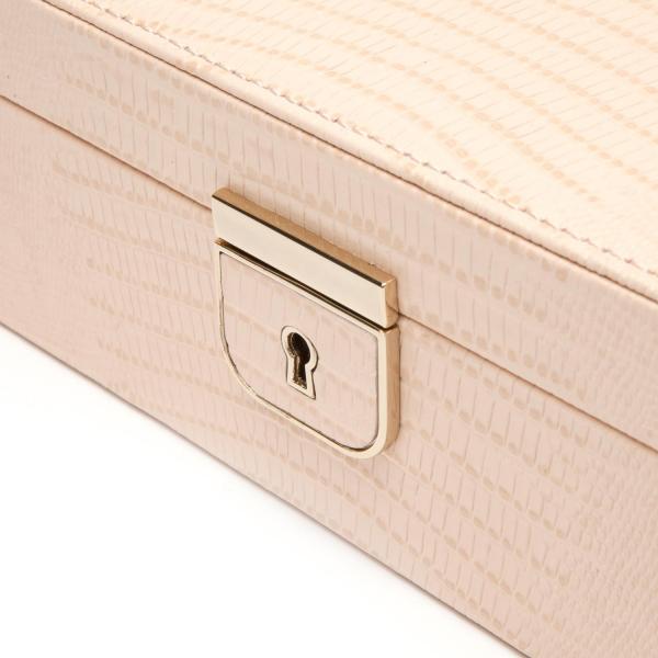 WOLF Palermo Medium Jewelry Box in Blush Leather w/ 6 Compartments