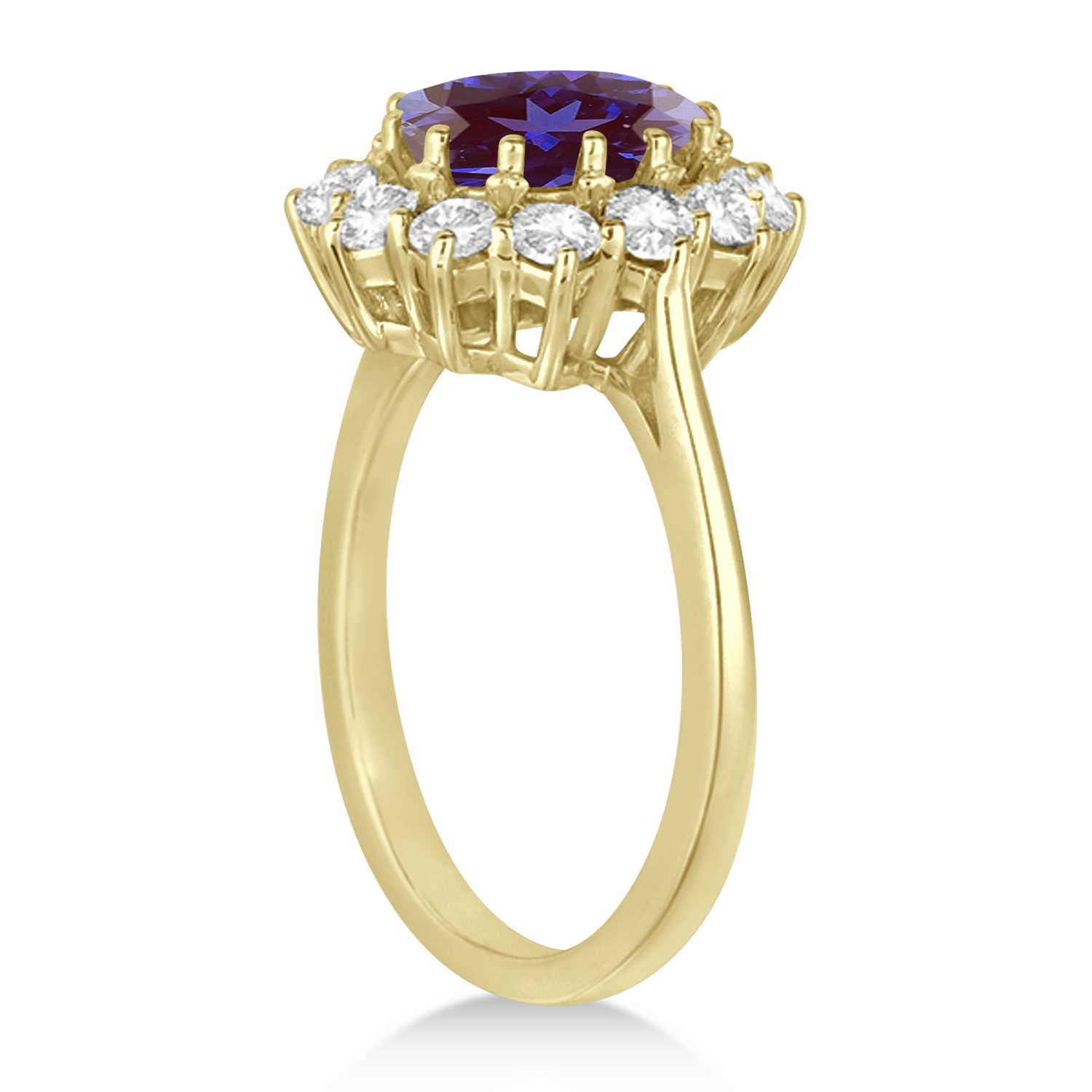 Oval Lab Alexandrite & Diamond Accented Ring in 14k Yellow Gold (5.40ctw)