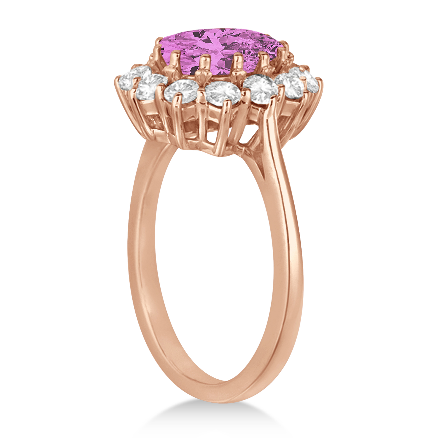 Oval Pink Sapphire & Diamond Accented Ring 14k Rose Gold (5.40ctw)