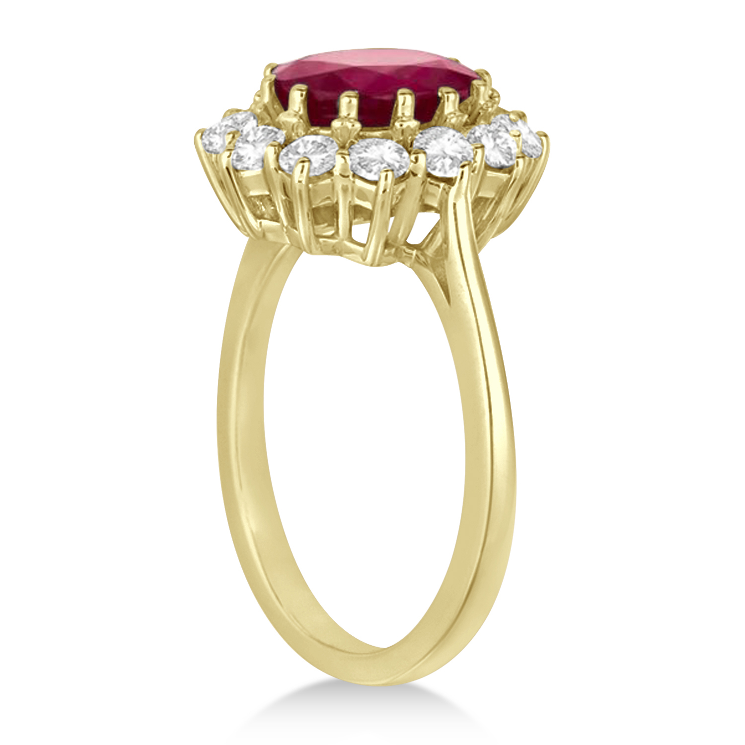 Oval Ruby and Diamond Ring 14k Yellow Gold (5.40ctw)