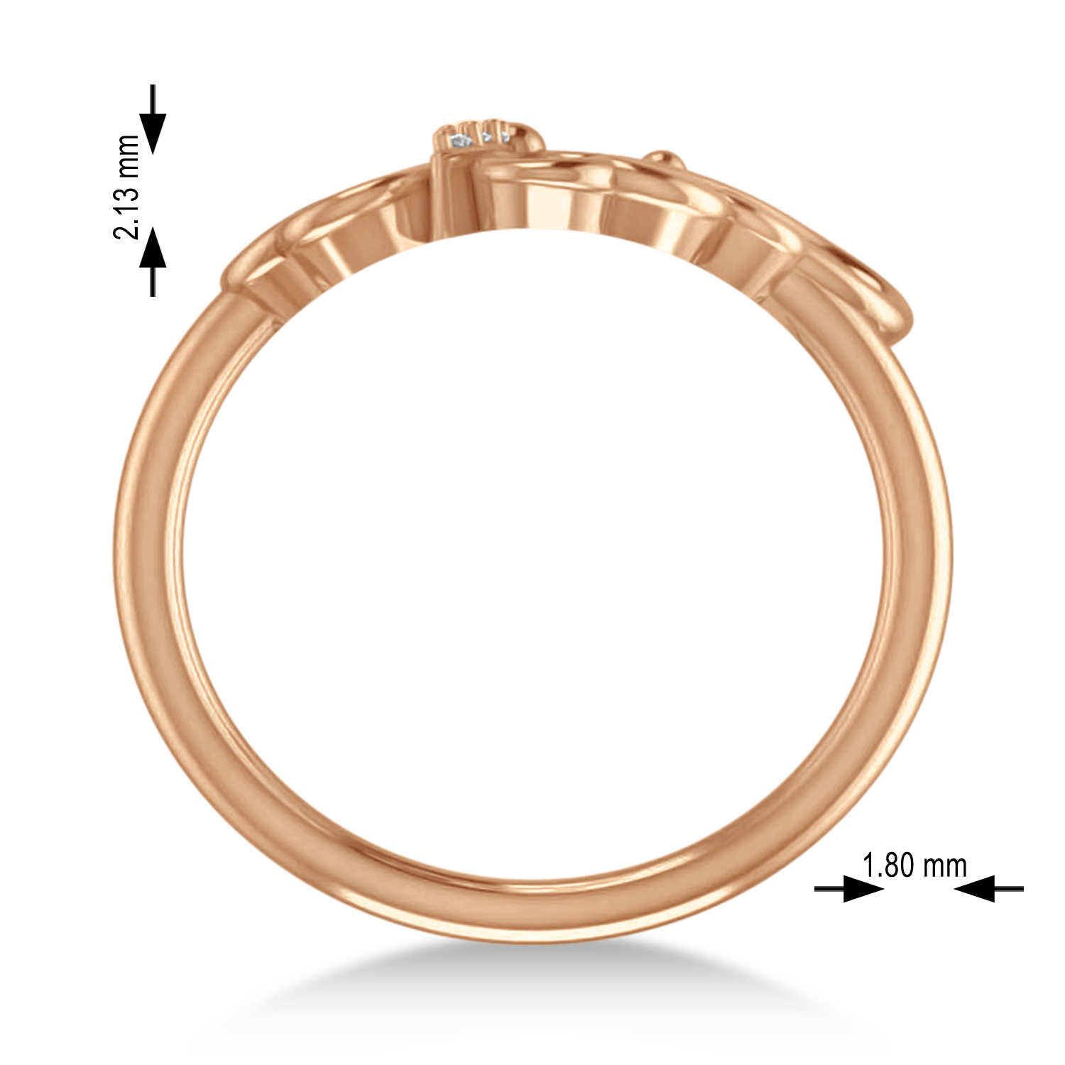 Diamond Butterfly Fashion Ring 14k Rose Gold (0.02ct)