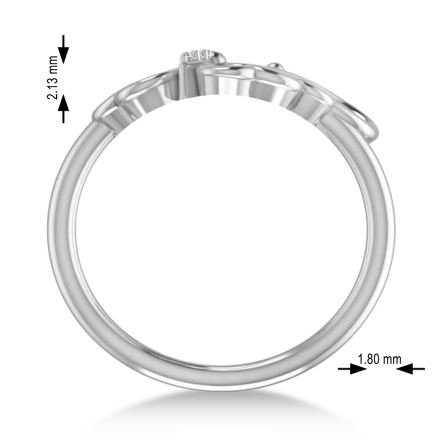 Diamond Butterfly Fashion Ring 14k White Gold (0.02ct)