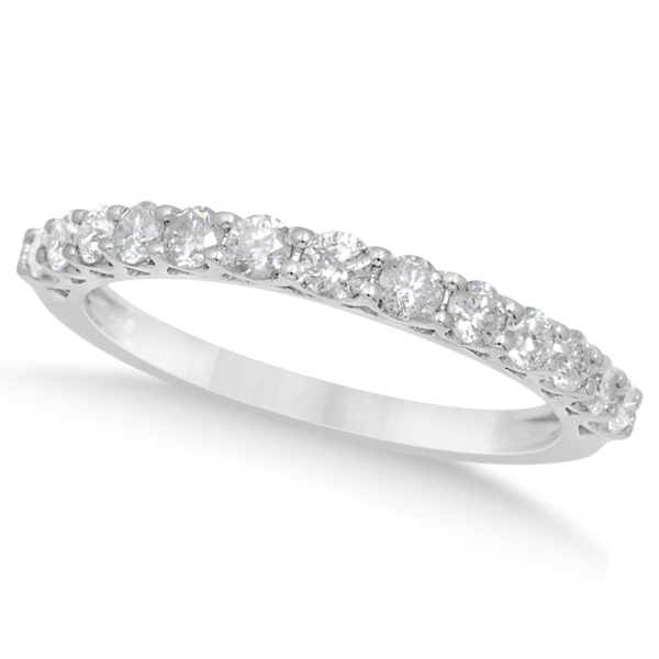 Halo Engagement Ring & Diamond Wedding Band Set 14K W. Gold 2.00ct