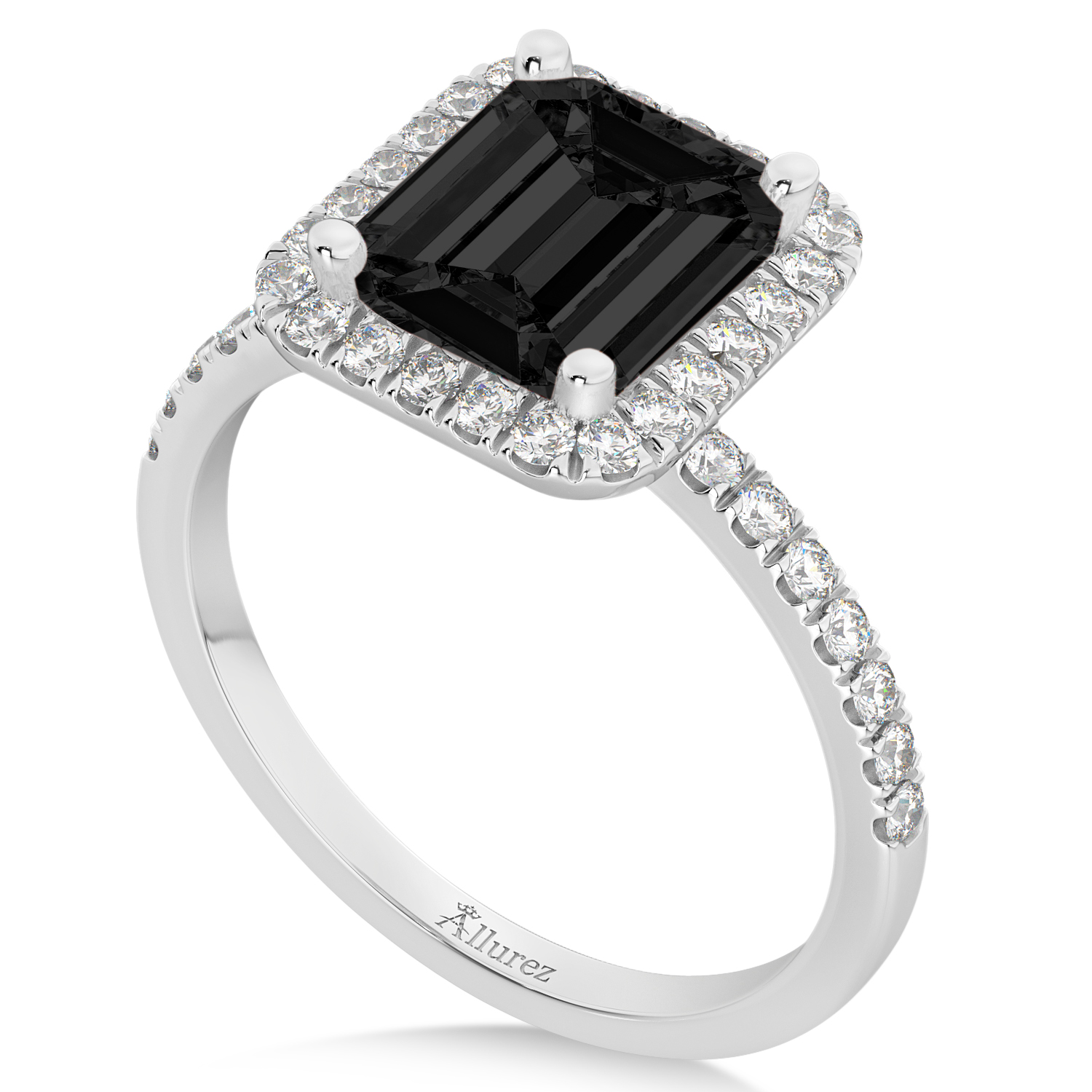 Black Diamond & Diamond Engagement 14k White Gold (3.32 ct