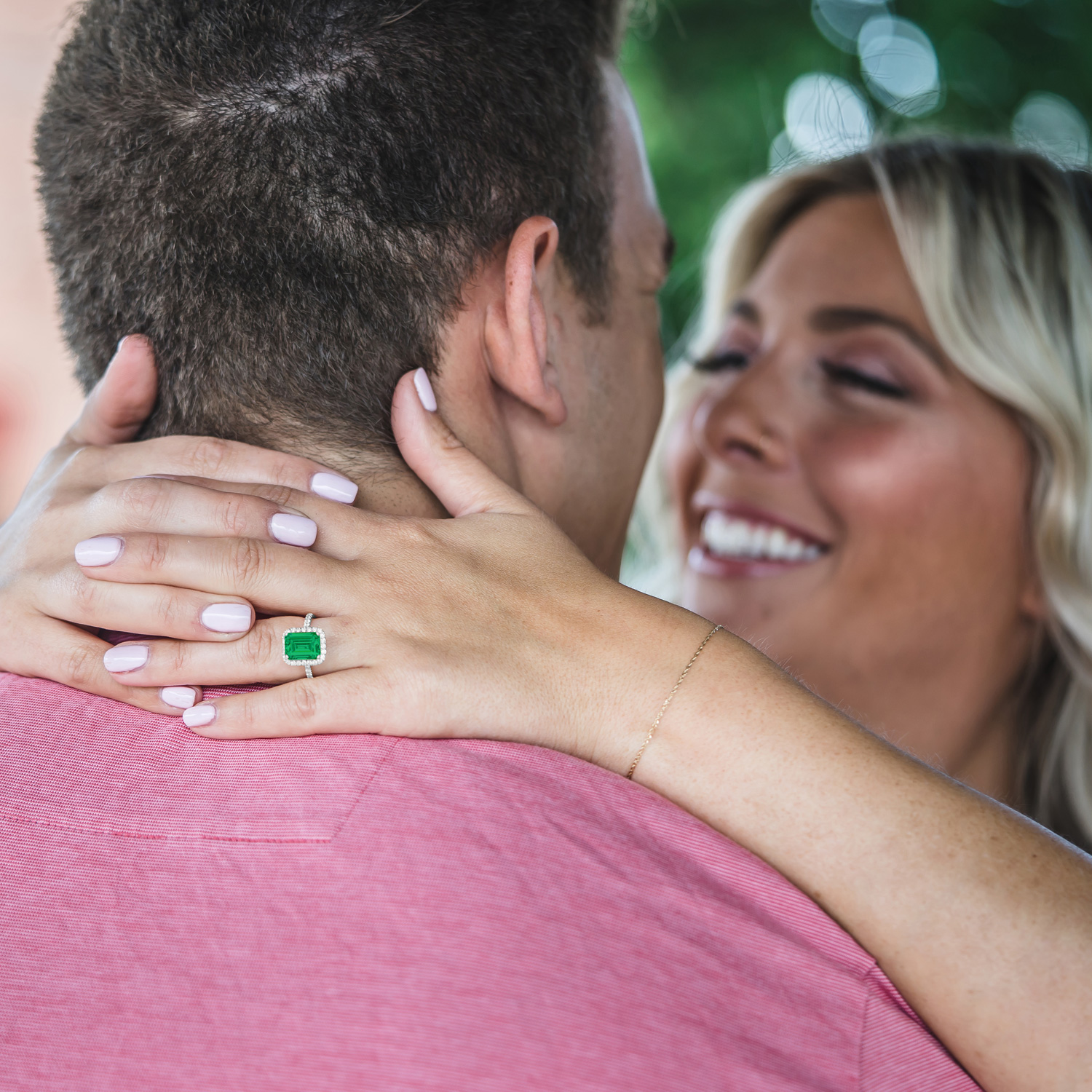 Emerald & Diamond Engagement Ring 14k White Gold (3.32ct)