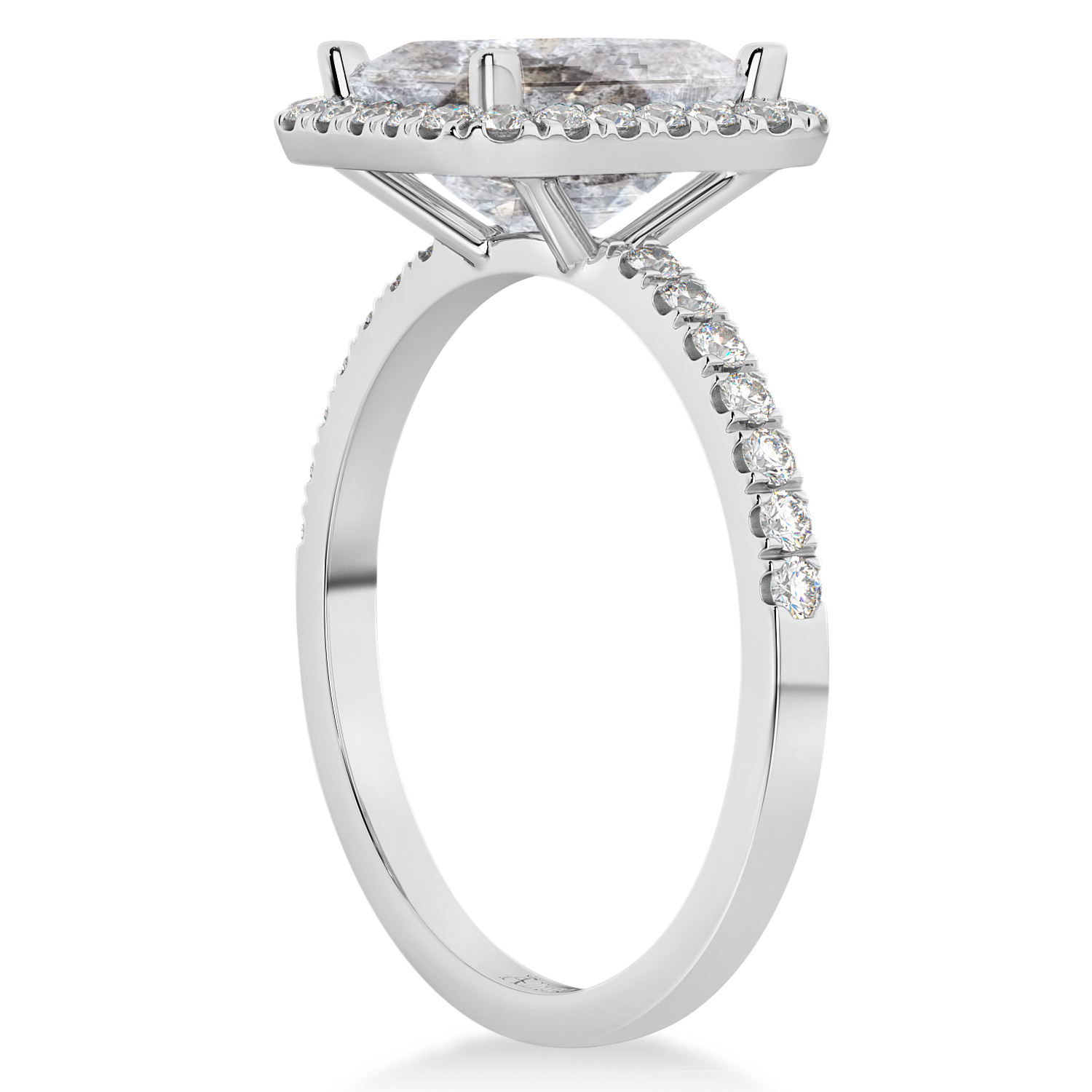 Salt & Pepper Diamond & Diamond Engagement 14k White Gold (3.32 ct)