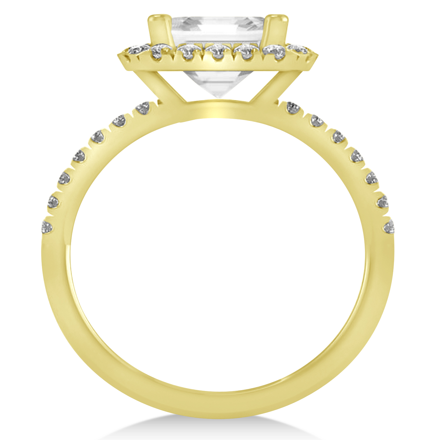 White Topaz & Diamond Engagement Ring 14k Yellow Gold (3.32ct)